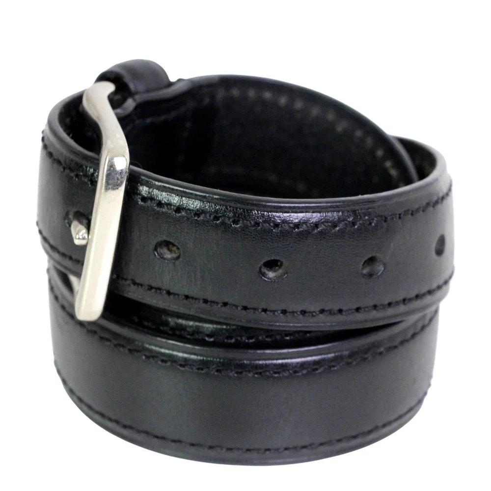 CLASSIC BLACK GENUINE LEATHER 1 1/4